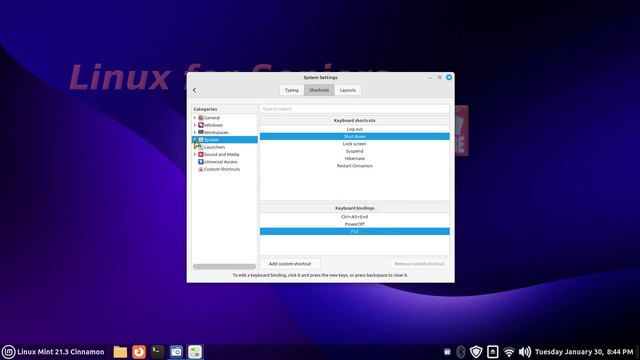 Linux Mint 21.3 - Cinnamon - Custom Keyboard Shortcut Tips. смотреть онлайн