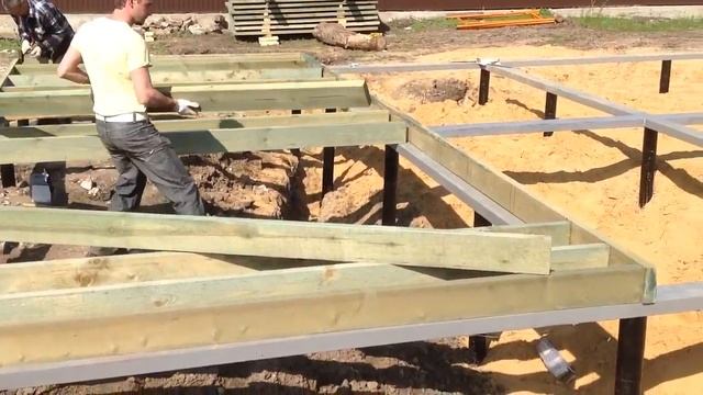 Строительство каркасных домов поэтапно - видео 1 сборка стены смотреть онлайн