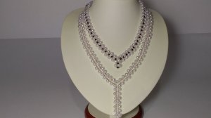Бисероплетение.   Украшение из бисера. Ожерелье из бисера и бусин. Мастер класс. Пошаговый МК .
