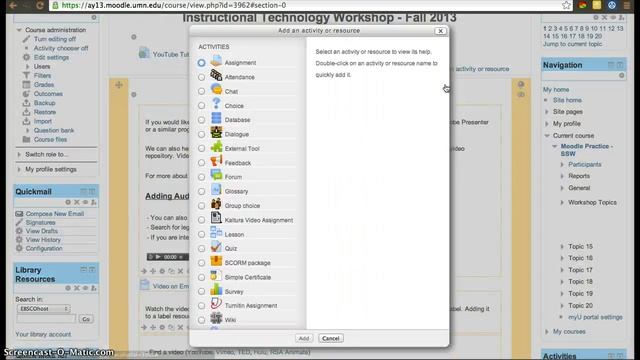 Moodle 2.4 - Adding a URL to your site смотреть онлайн