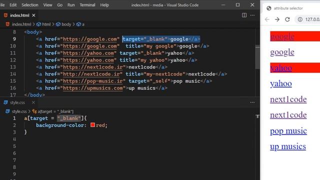 آموزش html و css - آموزش attribute selector смотреть онлайн