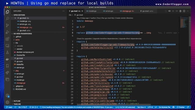 Using Go mod replace directive for local builds смотреть онлайн