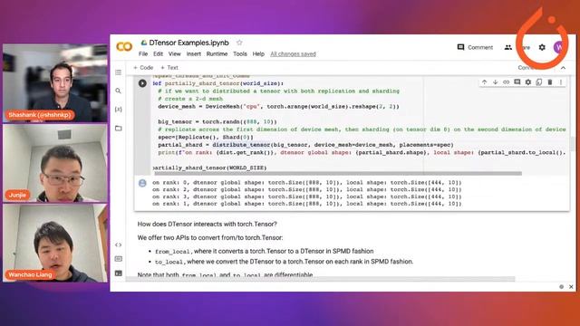 2-D Parallelism using DistributedTensor and PyTorch DistributedTensor смотреть онлайн