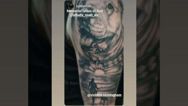 Best dog tattoo Memorial tattoo off my Pitbull American bulldog RIP BUDDY🐾🐾🐾💙💙💙🐾🐾🐾 смотреть онлайн