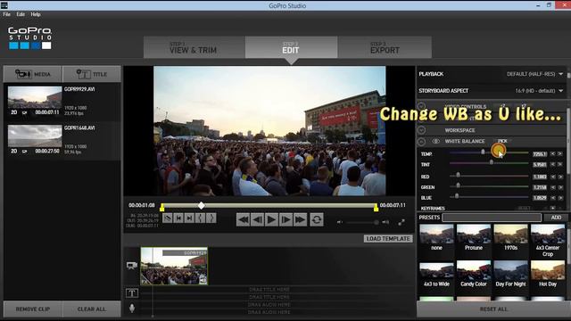 How To Do Color Correction / Grading GoPro Protune (Flat) video | GoPro Studio Tutorial смотреть онлайн