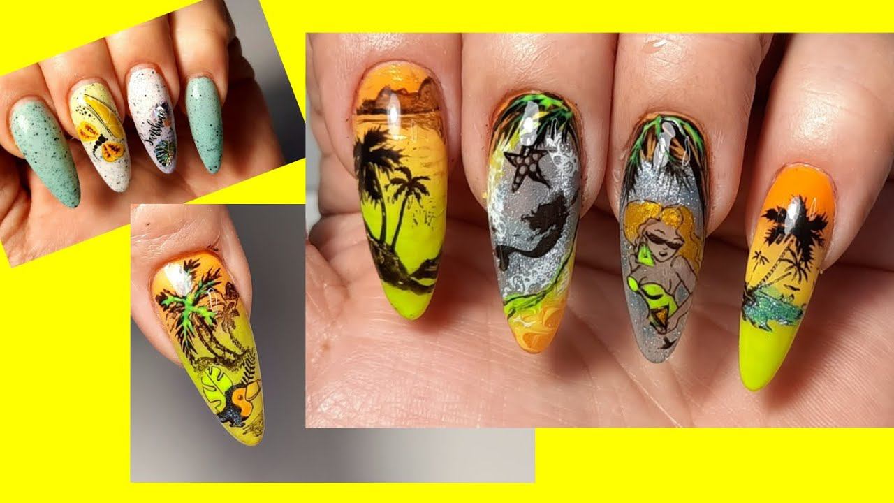 *617*Коррекция.Ремонт.Градиент.Стемпинг...ВАУ! Тропический дизайн!!!/correction.Gradient.Stamping. смотреть онлайн