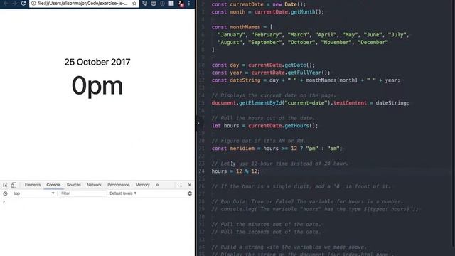 JavaScript Exercise - Clock: Static (2 of 3) смотреть онлайн