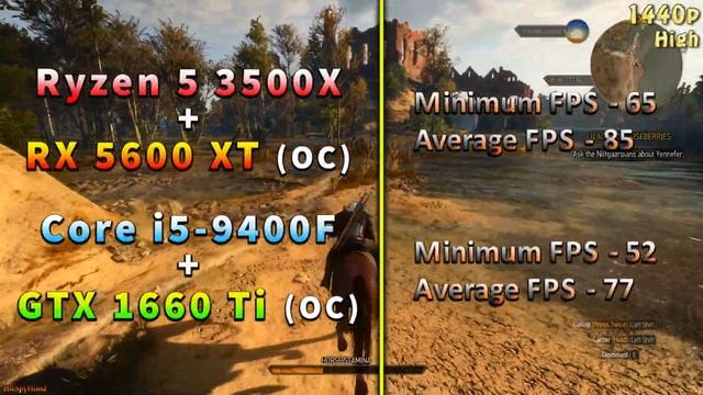 Ryzen 5 3500X + RX 5600 XT @OC vs Core i5 9400F + GTX 1660 Ti @OC | PC Gaming Benchmark Test смотреть онлайн