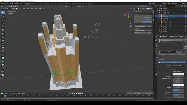 Blender: Low-poly cyberpunk office building time-lapse смотреть онлайн