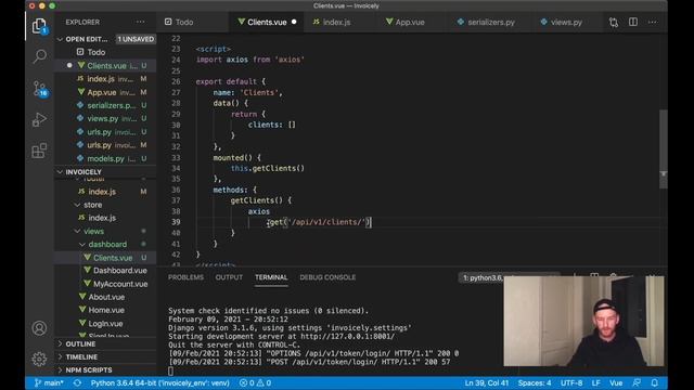Invoice Web App - Django and Vue Tutorial Part 3 - Django Rest Framework and Vue CLI смотреть онлайн