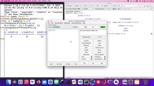 Calculus 2: How 2 solve IBP integrals with a step-by-step guide with Maple, & a Python comparison. смотреть онлайн