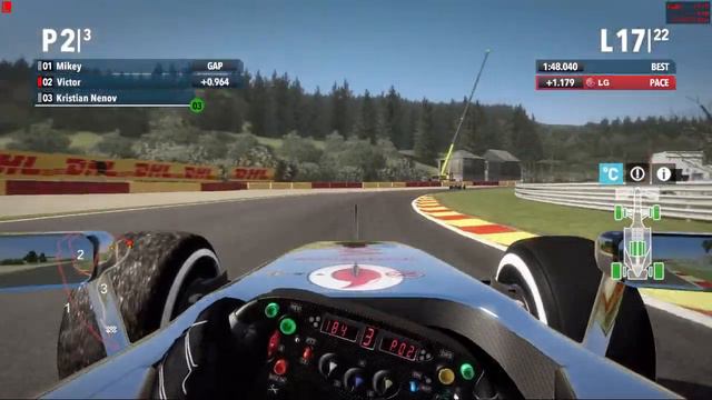 F1 2012 Spa - Awesome fight with Mike!!! смотреть онлайн