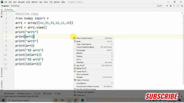 #33 - Copying Array - Shallow Copy - Numpy Module - Python Programming смотреть онлайн