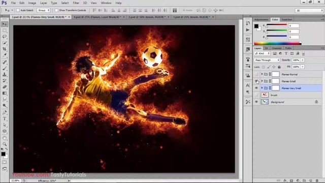Amazing Fire Flames Photo Effect Photoshop CS6 Tutorial смотреть онлайн