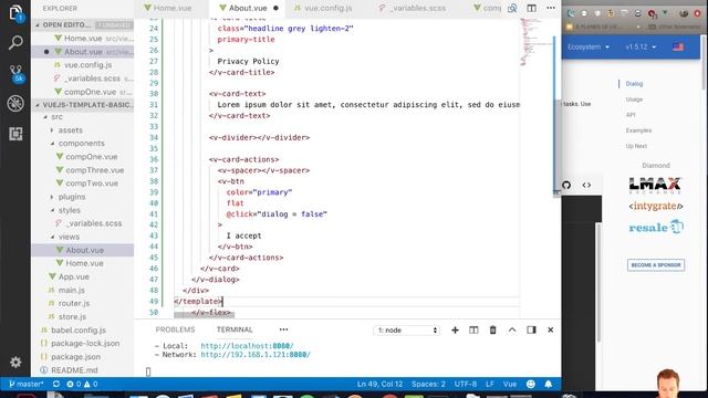 VueJS | Vuetify Modal box implementation part I смотреть онлайн