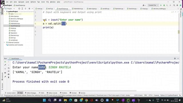 Lecture-12 : Python Keyboard Input and String formatting (Hindi) - input(), .format(), f-String смотреть онлайн