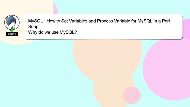 MySQL : How to Set Variables and Process Variable for MySQL in a Perl Script смотреть онлайн