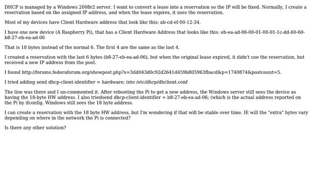 DevOps & SysAdmins: How to create DHCP reservations with long hardware address? смотреть онлайн