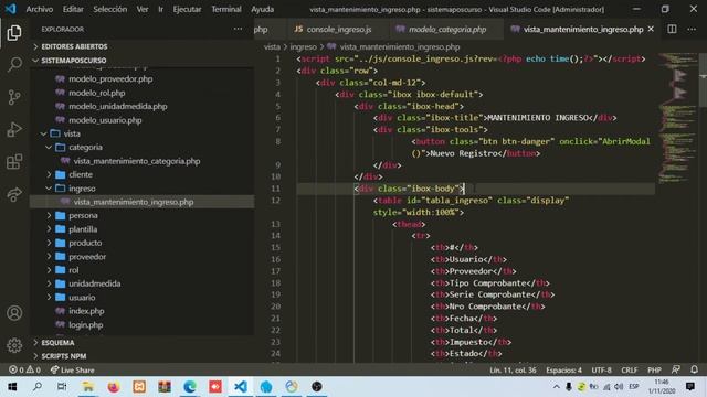 42. Creando un sistema pos con PHP + AJAX - Mantenimiento Ingreso Producto- Parte 1(Listado) смотреть онлайн