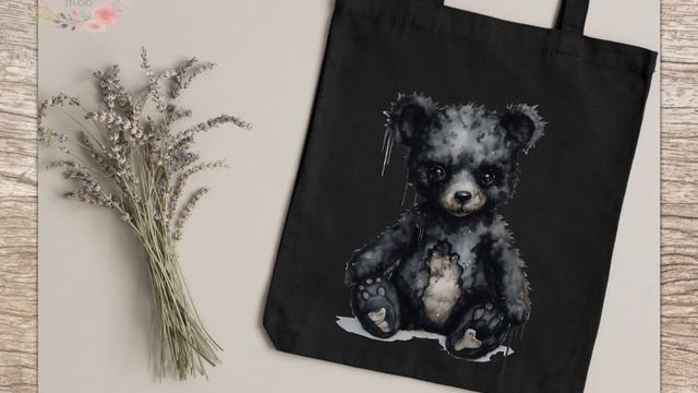 Gothic Birthday Party, Black Gothic Elements, Watercolor Clipart For Scrapbooking, T-Shirt Design смотреть онлайн