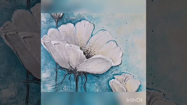 Интерьерная картина "Цветы" на бирюзовом смотреть онлайн