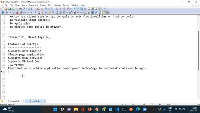 REACT JS tutorials || Demo - 2 || by Mr. Swamy Naidu On 23-08-2022 @8AM IST смотреть онлайн