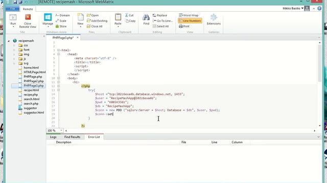 Querying Azure SQL DB Using PHP and WebMatrix смотреть онлайн