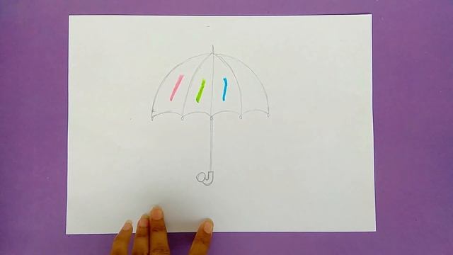 How to Draw A Umbrella for Kid very easy step by step смотреть онлайн