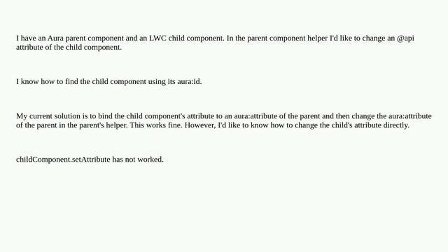 Salesforce: From a parent component JS file how do i change an attribute of its child component смотреть онлайн