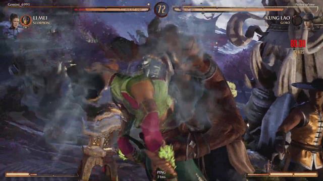 Kung Lao (Goro) vs Lei Mei (Scorpion) - God Rank - Kombat League Season 3 смотреть онлайн