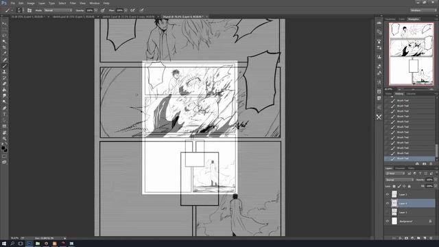 Timelapse - Digital manga drawing full page with photoshop смотреть онлайн