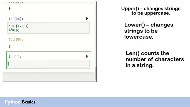 python basics - Simple string functions - upper, lower, len, ord and chr смотреть онлайн