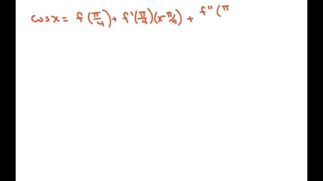 Find The Taylor Series Expansion For f(x)= Cos x, at x = pi/4 смотреть онлайн