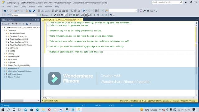 How to create bacpac file from SQL server? смотреть онлайн