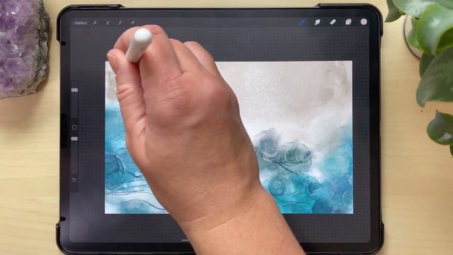 Painting a Tranquil Beach in Procreate | digital alcohol ink fluid art смотреть онлайн