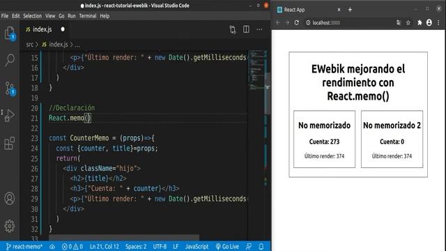 ? 【 React.memo 】 Mejorando el rendimiento con React memo Curso de REACT.JS desde CERO 17 en Español смотреть онлайн