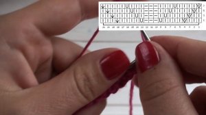 Узор АЖУРНЫЕ ЛИСТЬЯ спицами // Схема вязания узора