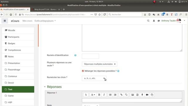 Créer une activité Test - Tutoriel Moodle en français смотреть онлайн