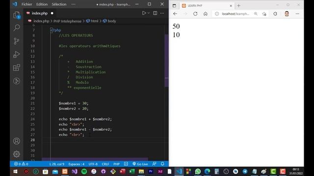 10 - COURS PHP 8 - DARIJA - LES OPÉRATEURS ARITHMÉTIQUES | تعلم لغة البرمجة بي إتش بي كاملة смотреть онлайн