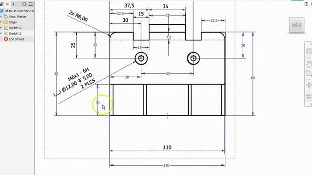 A simple conversion from 2D images to a 3D model using Inventor смотреть онлайн
