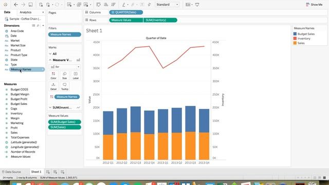 How to Create a Combination Chart with Overlapping Bars & a Line смотреть онлайн