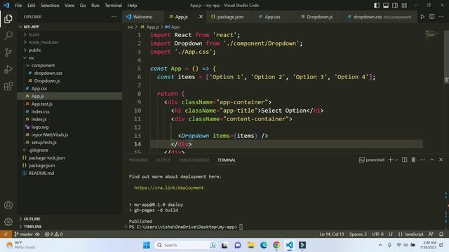 simple dropdown component using React. смотреть онлайн
