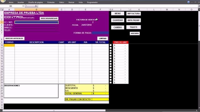 CONTROL FACTURA EXCEL #45 смотреть онлайн