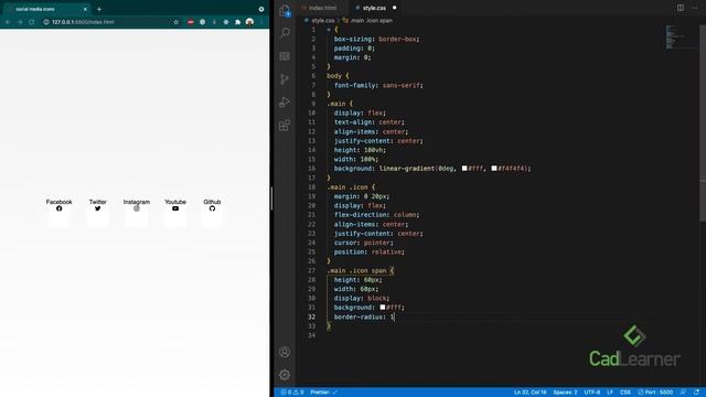 Social Media Icons With Tooltip | HTML and CSS смотреть онлайн