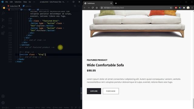 Ecommerce Product Page Using HTML and CSS | Furniture Website смотреть онлайн