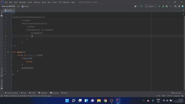 Kotlin Tutorial for Beginners - Kotlin break (With Example) смотреть онлайн