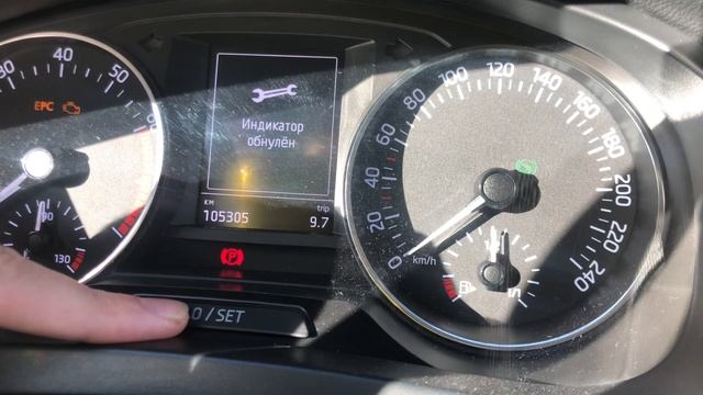 Шкода рапид. Обнуление инспекционного сервиса и масла.