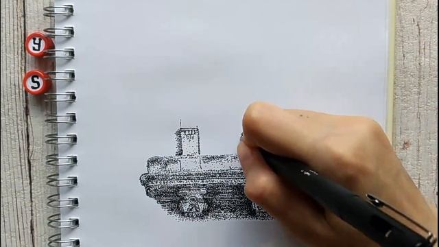 Балкон. Точками. Как нарисовать рисунок точками. Графика. Пуантель. Дотворк. Pointillism. Dotwork смотреть онлайн