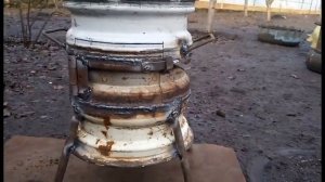 Печка из автомобильных дисков. Варим шулюм!