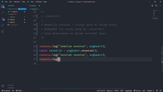 Javascript Array dengan Typescript #8 - Reverse смотреть онлайн